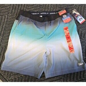 Speedo Men's Tech Volley Swim Shorts Trunks UPF 50+ Comfort Liner, Green Medium